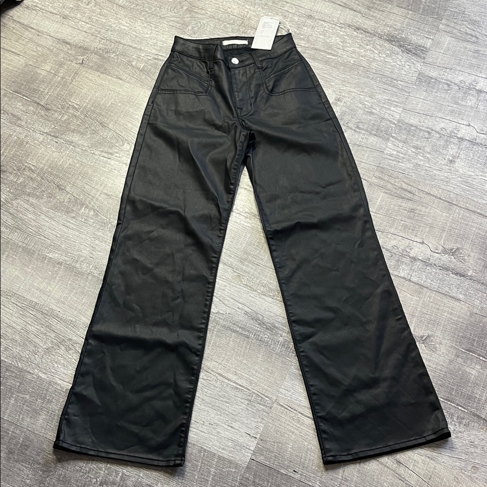 Anthropologie- Fidelity Defazio Wide Leg Coated Jeans